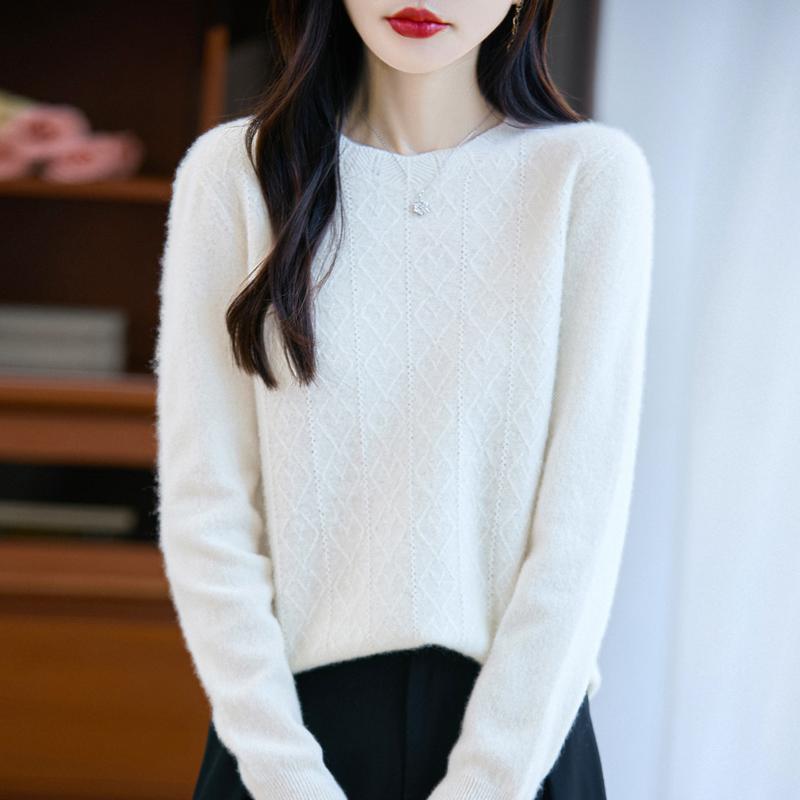 Dámský kašmírový svetr Kašmír Qinghe 30% kašmír 70% vlna podzimní a zimní pulovr hřejivý a módní