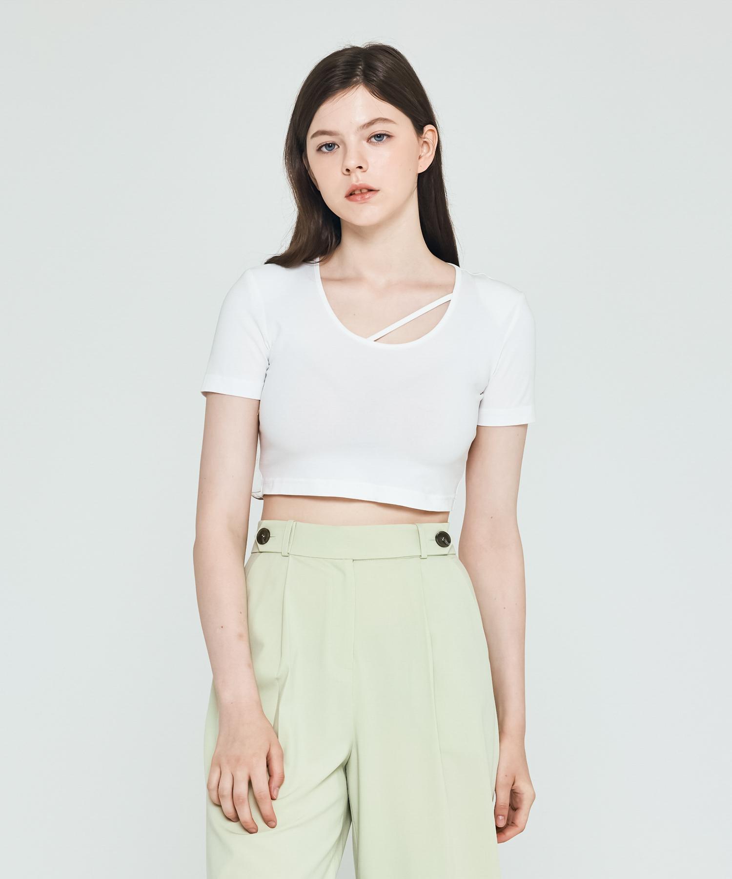 Depassion Silket Crop Short Sleeve T-Shirt (White) Free/Free