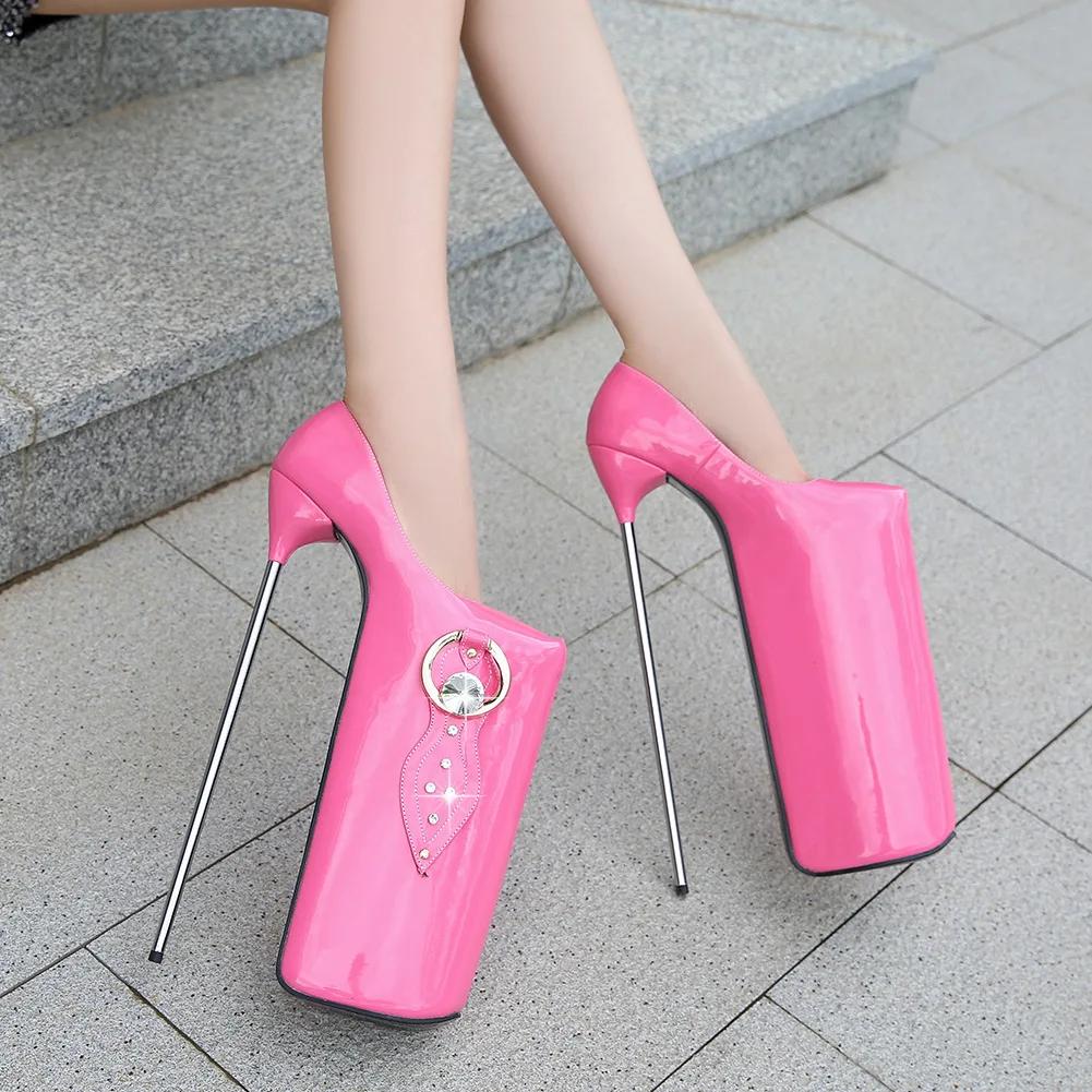 30cm European Nightclubs Plus-size Red Metal Heels Sex Plus-size High-heels Pole Dancing Hate Sky High Women's Shoes