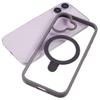 For iPhone 16 Plus Case Magnetic Kickstand PC+TPU Clear Back Phone Cover