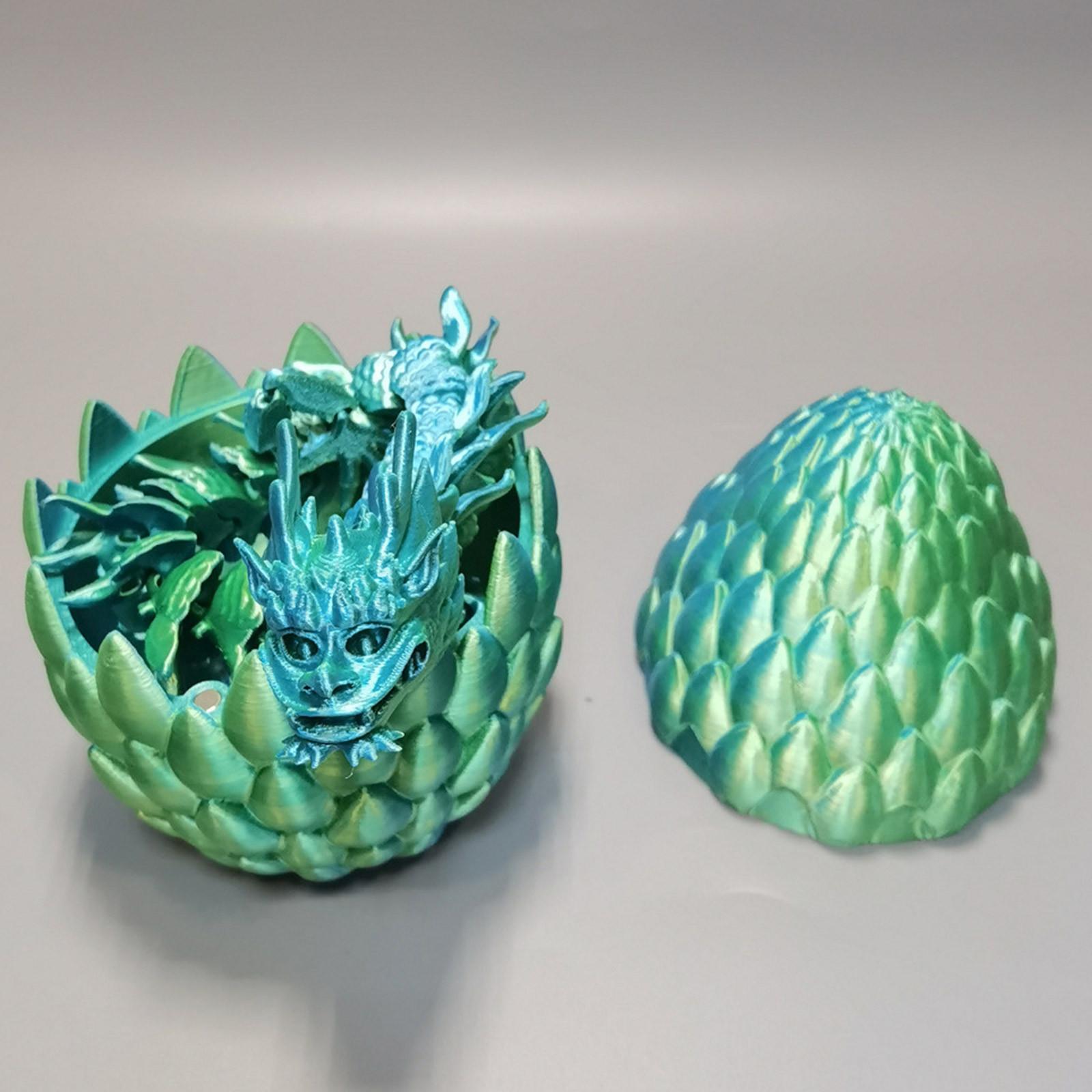 Mystery Dragon With Egg, 3D Printed Dragon With Egg, Full Articulated Flexible Dragon With Eggs, 3D Printed Gift Toy