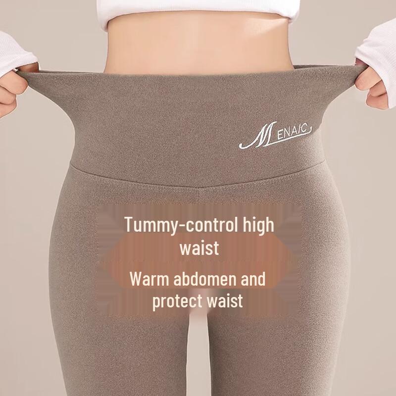 Xueqiman Women's High-Waist Double-Brushed Thermal Leggings