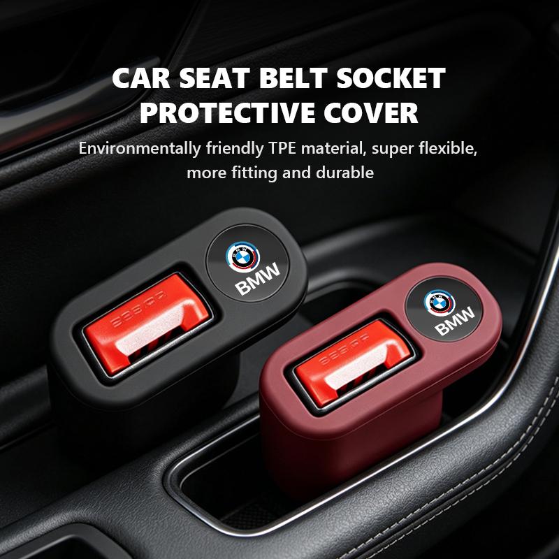 WSQK5 Car Seat Belt Base Protector Anti Scratch Cover Accessories For BMW 1 3 4 5 6 7 Series M X1 X3 Performance Alpina G20 F20