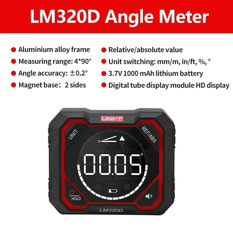 UNI-T LM320A LM320D LM320E LM320F Magnetic Digital Protractor Level Meter Goniometer Base Small Electronic Protractor LM320D