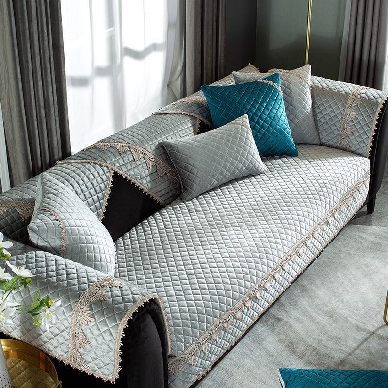 

Плюшевая подушка для дивана, нескользящая пылезащитная, современный минимализм, спинка, полотенце, изысканное украшение для дома, гостиной, мягкий чехол для дивана 90x70cm 1pcs