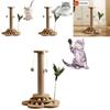 Wooden Cat Scratcher With Rope Play Toy For Pet Enrichment And Entertainment