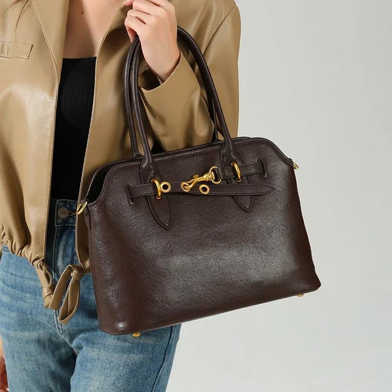 Dámská taška z pravé kůže dámská taška přes rameno retro styl luxusní designová crossbody taška nová