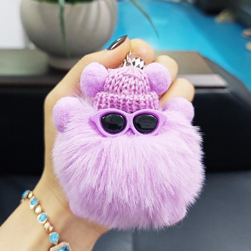 Imitation Plush Briquettes Pendant Car Key Bag Cartoon Plush Doll Pendant Trendy Cool Keychain