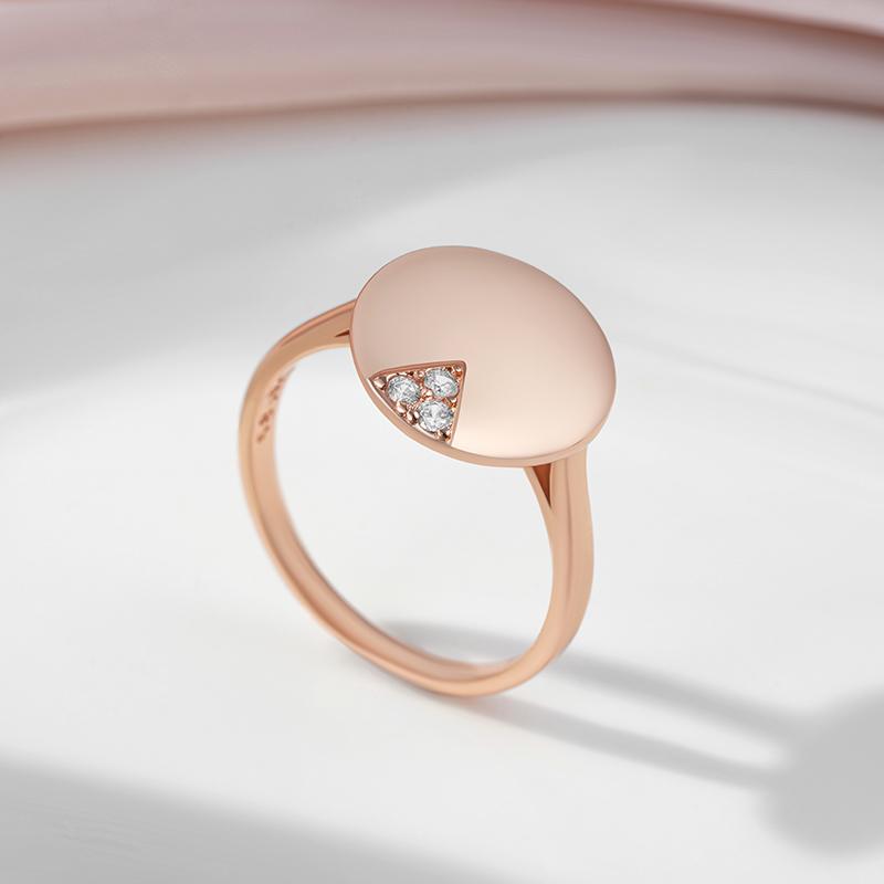 Ring im russischen Stil, roségoldfarben, reiner glatter Kreis für Damen, natürlicher Zirkon, Brautgeschenk, Ewigkeitsliebe-Schmuck