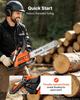Gas Powered Chainsaw 355.6 mm 40CC 1.15kW 2 Stroke Engine Chainsaw, for Wood Cutting, Tree Trimming & Land Clearing, Throttle-Synced Choke, Power