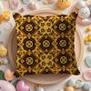 Luxury Golden Pattern Cushion Cover DoubleSided Printed Organic Linen Pillow Cover Decorative for Sofa Home