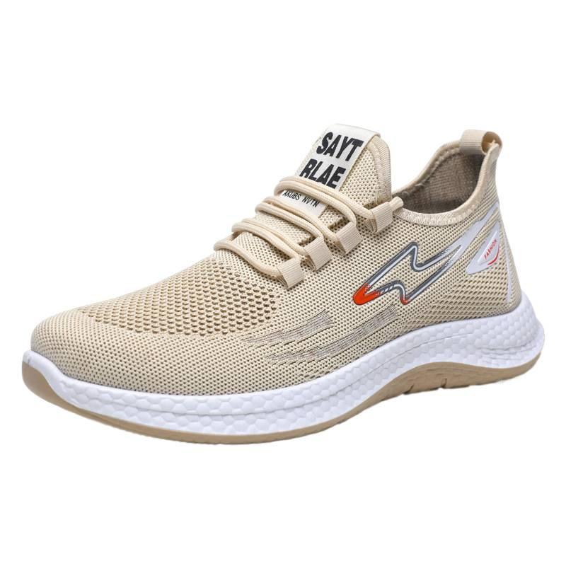 Spring and Autumn New Casual Single Shoes, Fly-woven Breathable Soft-soled Walking Shoes, Comfortable and Lightweight Sports Shoes