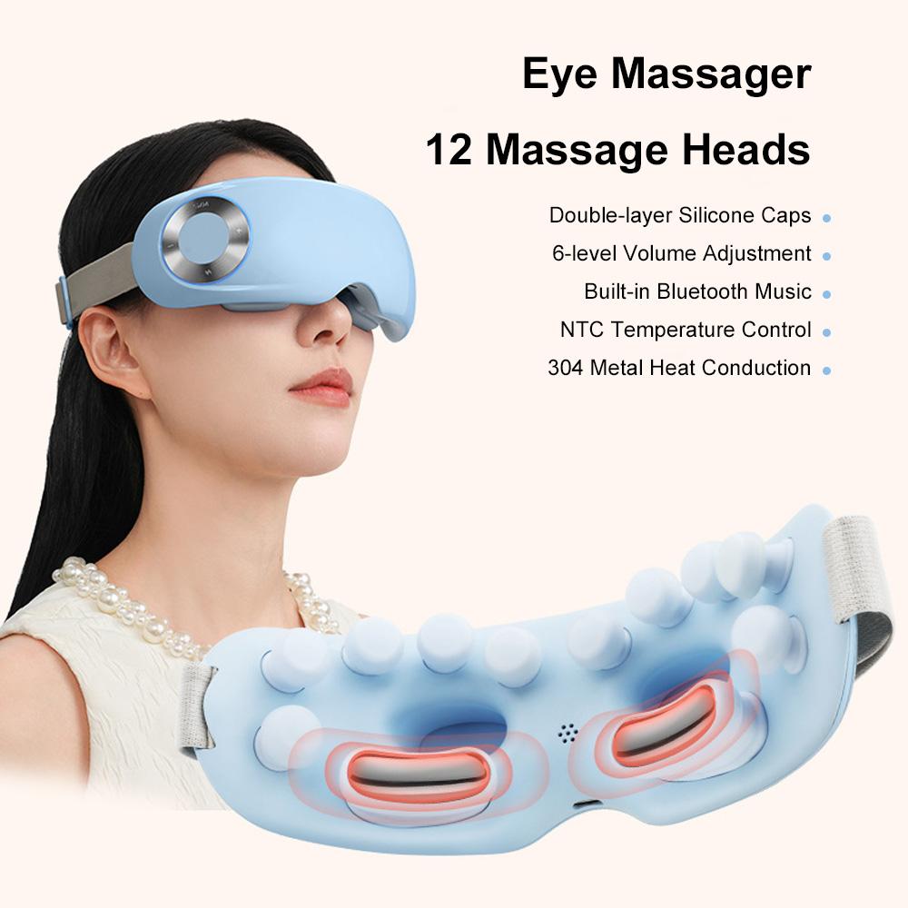 Eye Massager with Heat Vibration Relieve Fatigue Improve Sleeping Smart Eye Mask Wireless Connection Music Office Eye Relaxation