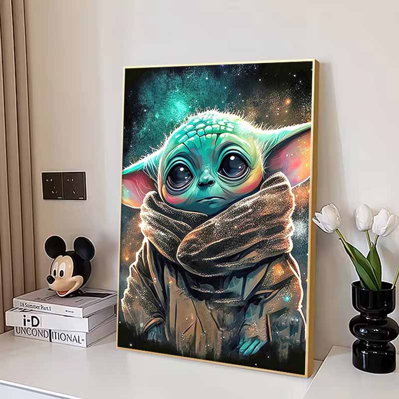 Disney Diamond Painting Baby Yoda Starry Sky Art Painting Rhinestone 5D Mosaic DIY Cross Stitch Gift Home Decoration