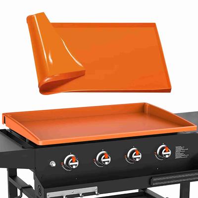 Silicone Griddle Mat Food Grade Heat Proof BBQ Grill Mat Protective Cover Griddle Accessory for 22 Inch Griddle Orange