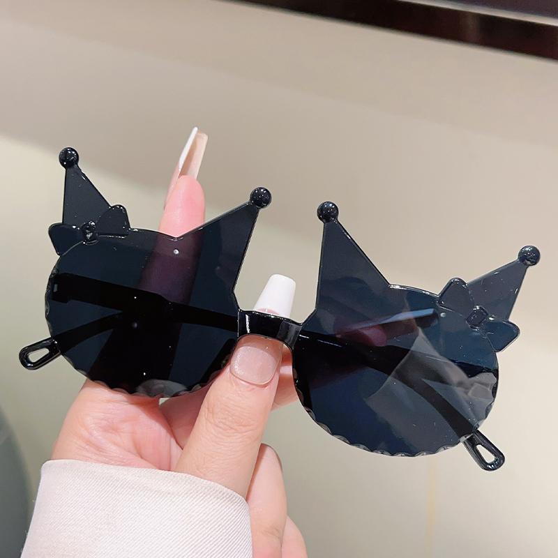 1/8 Pcs Rimless Kitten Shaped Sunglasses for Girls New Gradient Multi-color Decor Sun Glasses Cute Candy Color Kids Shades