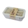 Microwave Safe Heating Lunch Box Fruit Bento Container with Cutlery Set Portable Meal Prep Box for Office Workers Daily Lunch