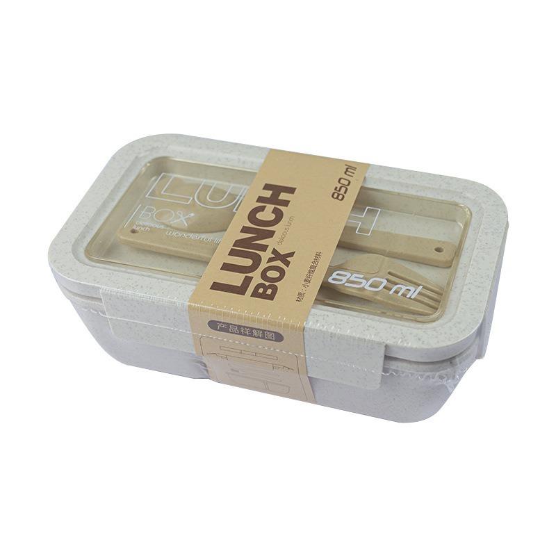 Microwave Safe Heating Lunch Box Fruit Bento Container with Cutlery Set Portable Meal Prep Box for Office Workers Daily Lunch