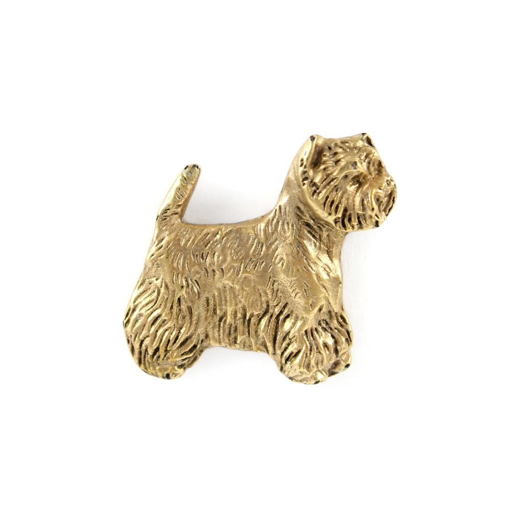 West Highland White Terrier, Westie, Westy - gold-plated pin brooch, elegant dog ornament, unique pin by Art-Dog brand
