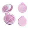 1/2Pcs Mini Air Cushion Brush with Mirror Folding Round Mirror Scalp Massage Brush