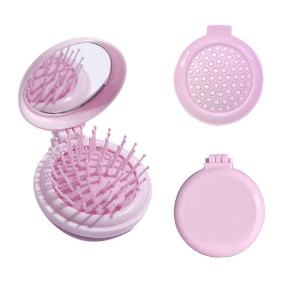 1/2Pcs Mini Air Cushion Brush with Mirror Folding Round Mirror Scalp Massage Brush