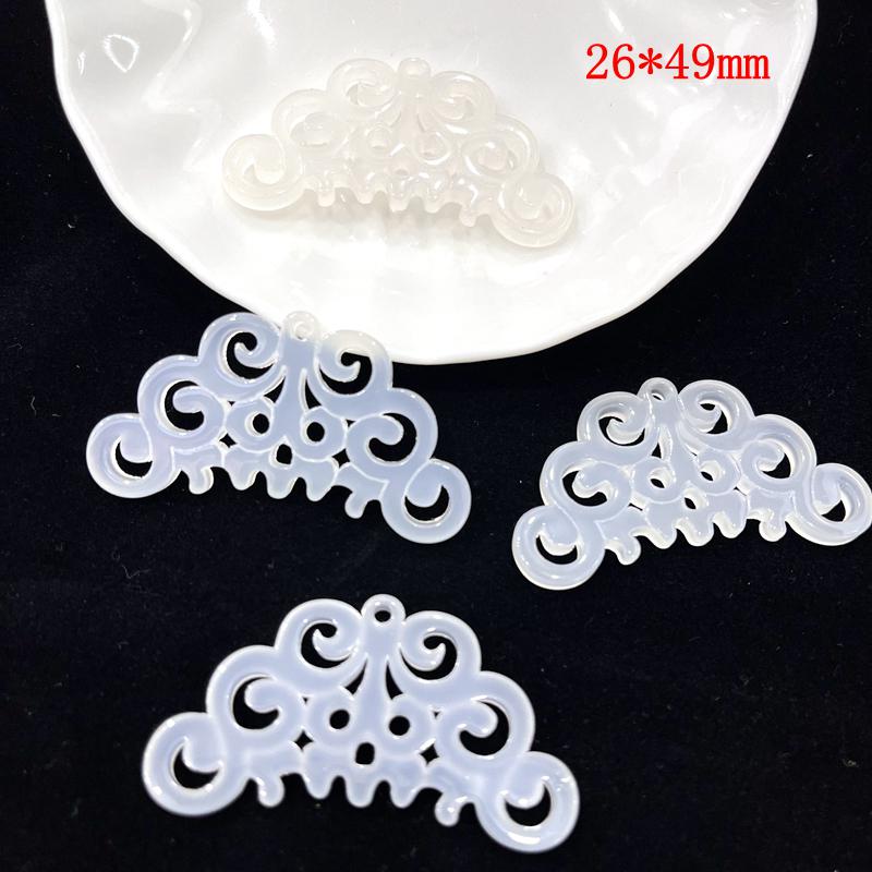 Qin Han Style Phoenix Pattern Imitation Jade Pendant - High Quality Hollow Plastic Material for DIY Headdress