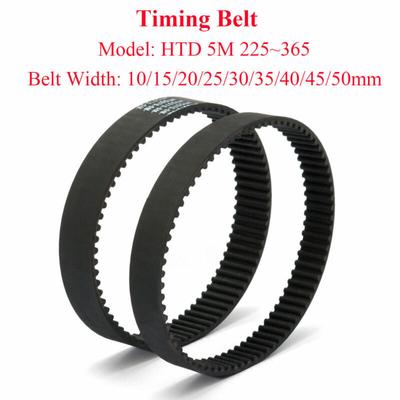 1pcs Width 10/15/20mm HTD 5M Rubber Arc Tooth Timing Belt Pitch Length 225-365mm Drive Belt Pitch 5mm