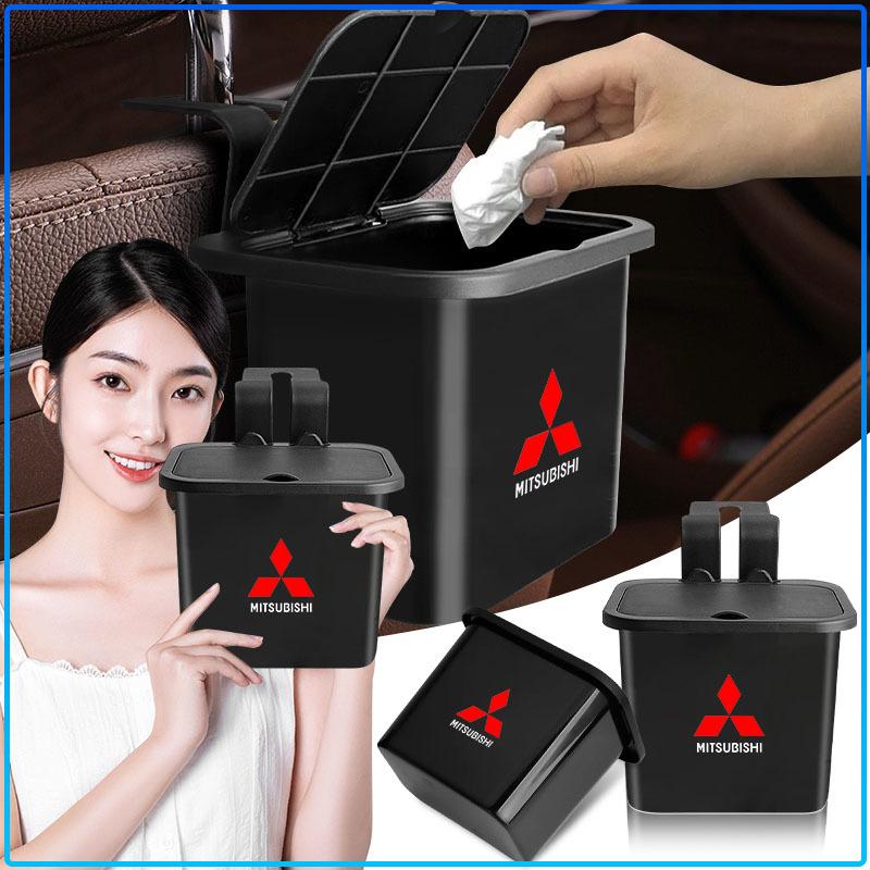 Car Trash Can Portable Hanging Vehicle Garbage Case Stickers For Mitsubishi Lancer Lancer ASX Outlander 2 3 Pajero Mirage exzos Pajero 4