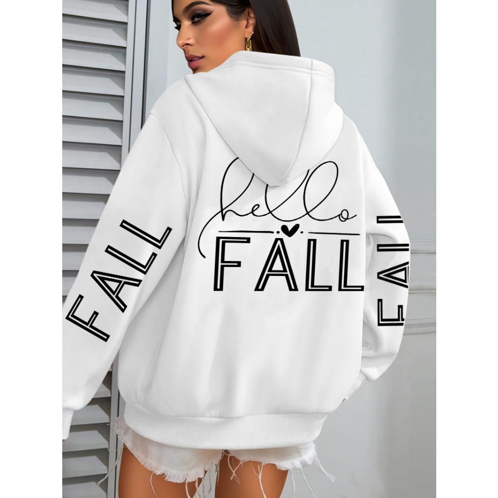 Fall Love Art Word Design Printed Women's Hoodie Hip Hop Clothes Autumn Loose All-match Women's Street Wear