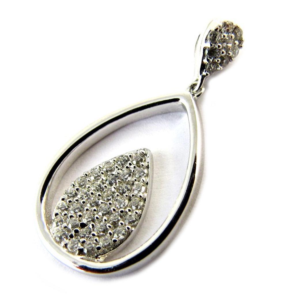 Les Trésors De Lily [N5355] - Silver Pendant 'Sissi' Silver-white (rhodium-plated) - 26x14 Mm