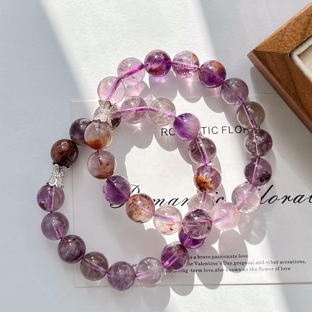 High Quality 10Mm Large Particle High Quality Natural Purple Ghost Bracelet Bracelet