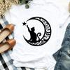 Women Lady Casual Cat Letter Funny 90S Style Cute Print Shirt T Tee For Womens Clothes