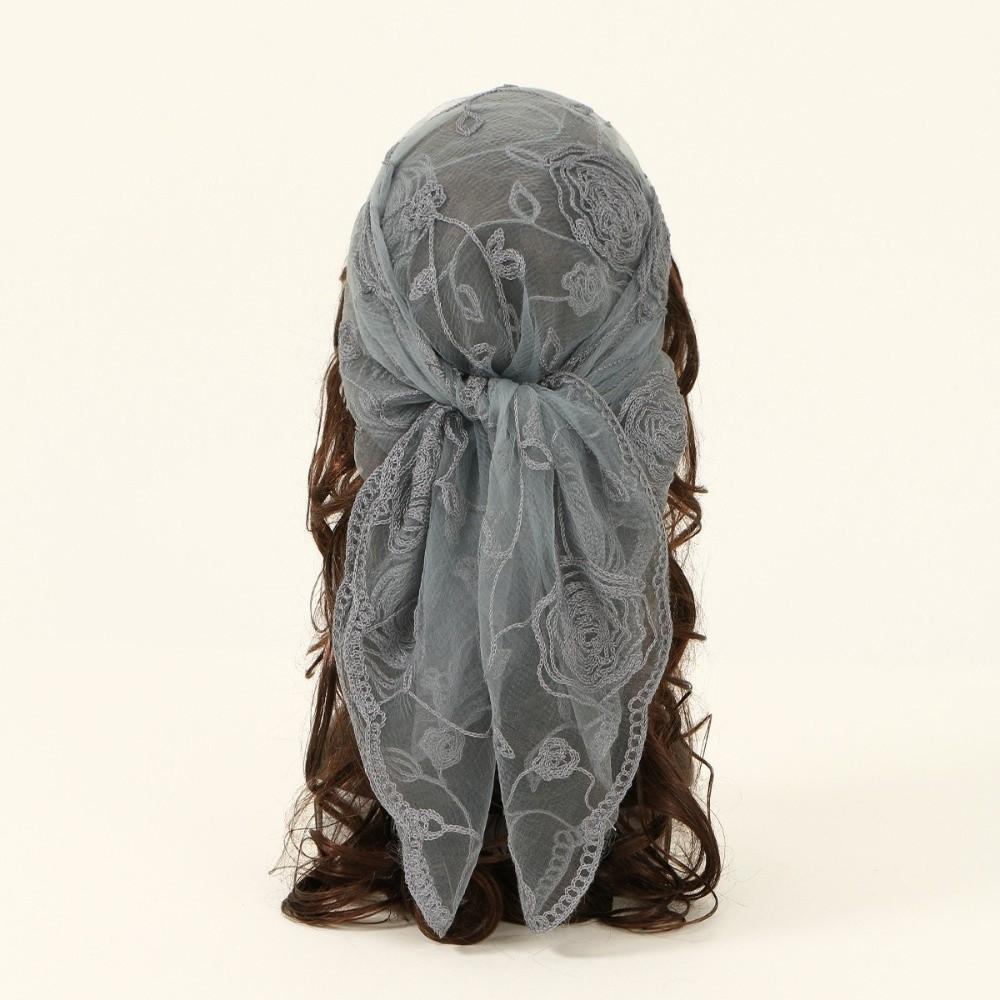 Hollow Out Embroidery Church Head Scarf Elegant Catholic Bride Scarf Lace Mantilla Scarf  for Women