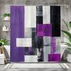 Abstract Purple Geometric Art Shower Curtain - Multisize Bathroom Decor With Rings