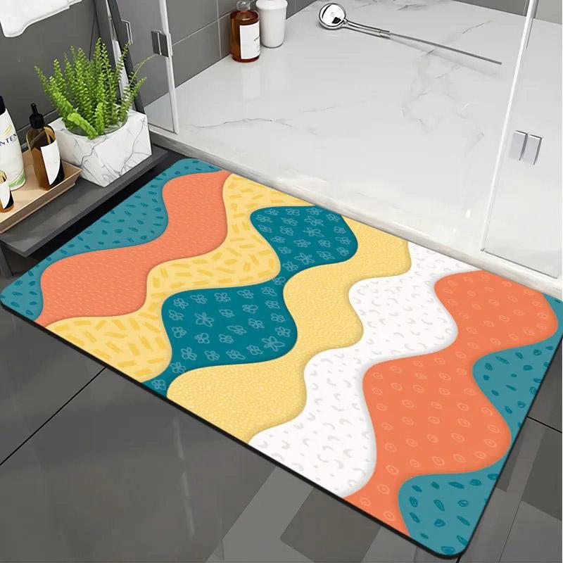 Diatom Mud Absorbent Quick-drying Bathroom Mat Indoor Welcome Mat Kitchen Area Rug Anti-slip Floor Mat Soft Pad Wear-resistant Dust-proof Pad