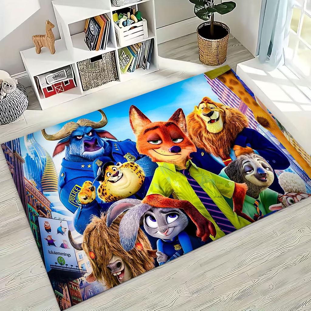 27 Style Zootopia Judy Nick Cartoon Rug for Bedroom Living Room Sofa Home Doormat Decor, Large Kids Non-slip Floor Mat Gift