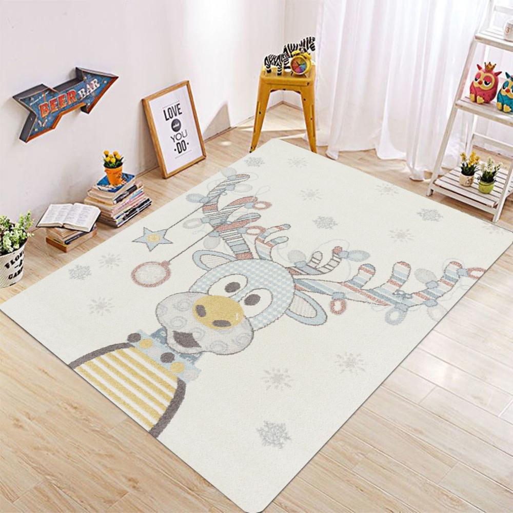 Cute Cartoon Animal  Rug Series Playful Bird  Air Balloon Dinosaur Pattern Floor  For  Room
