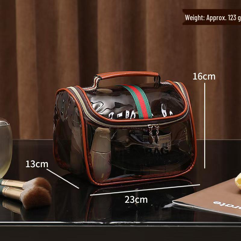 High-Capacity Waterproof Travel Toiletry Bag - Transparent and Portable