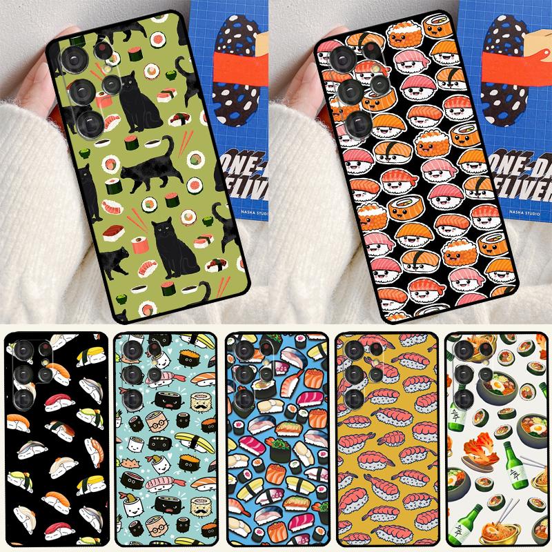 Essen Sushi Weiche Hülle Für Samsung Galaxy S25 Ultra S9 S10 S20 FE S21 S22 S23 Plus S24 Ultra Funda Abdeckung