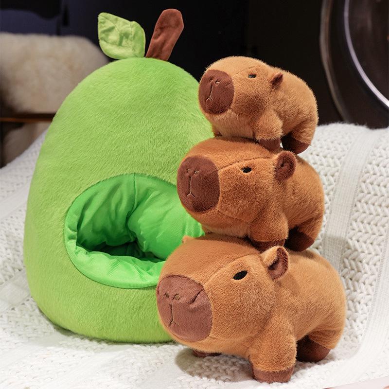 Avocado Capybara Plush Doll: Guinea Pig Toy, Perfect for Qixi, Valentine's Day, or Birthday Gift