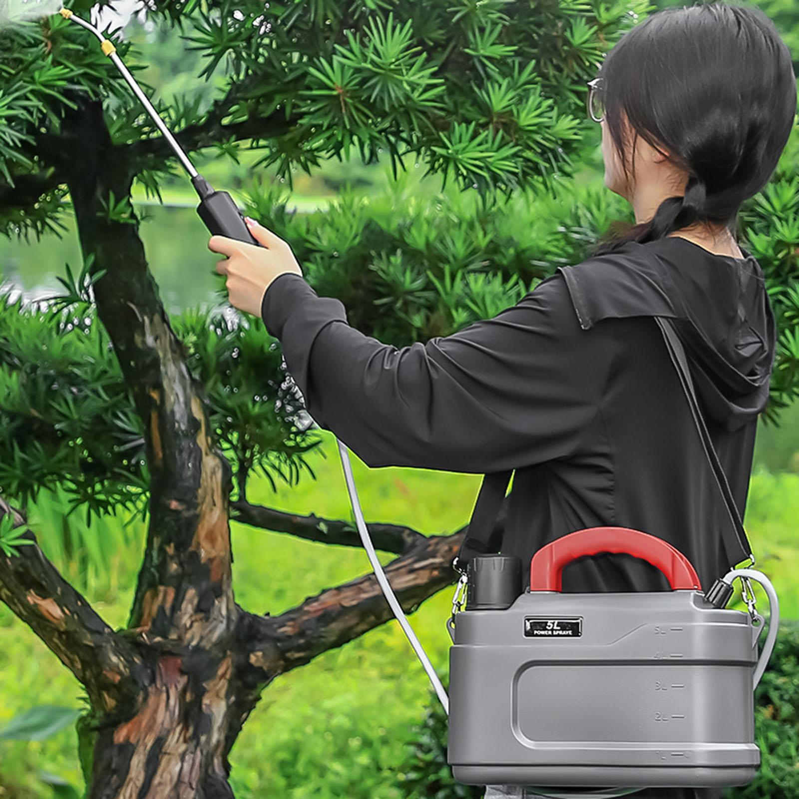 

Cordless Garden Sprayer Rechargeable Extendable Wand Multi-Use Nozzle with Harness for Outdoor Tasks Grey 5L