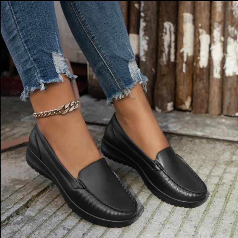 

BCEBYL Весенне-осенняя повседневная модная однотонная удобная нескользящая износостойкая женская обувь на плоской подошве с круглым носком 41