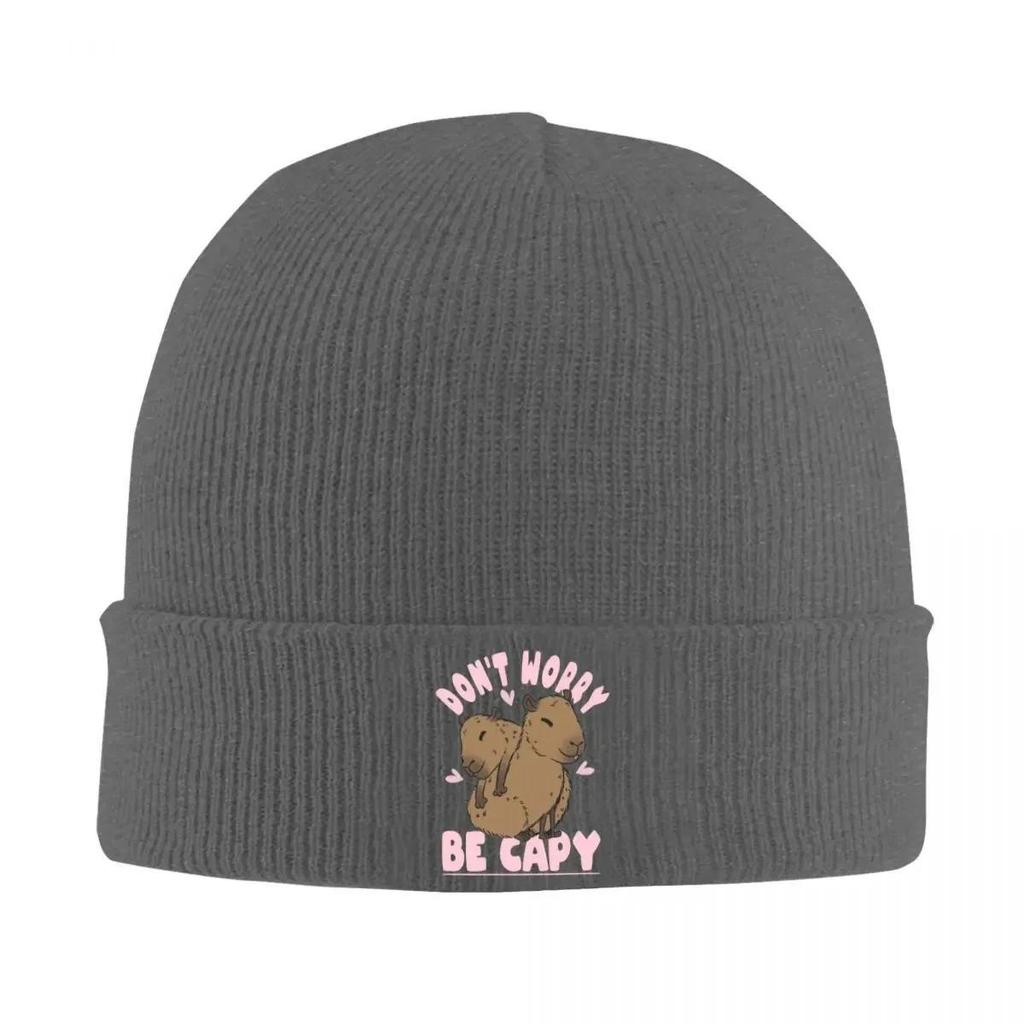 Cute Panama Capybara Hats Autumn Winter Skullies Beanies Baggy Dont Worry Be Capy Cap Unisex Women Knitted Hat
