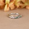 Minimalist Small Green Stone Crossed Rings For Women Silver Color Stacking Thin Wedding Bands Daily Party Zircon Finger Jewelry