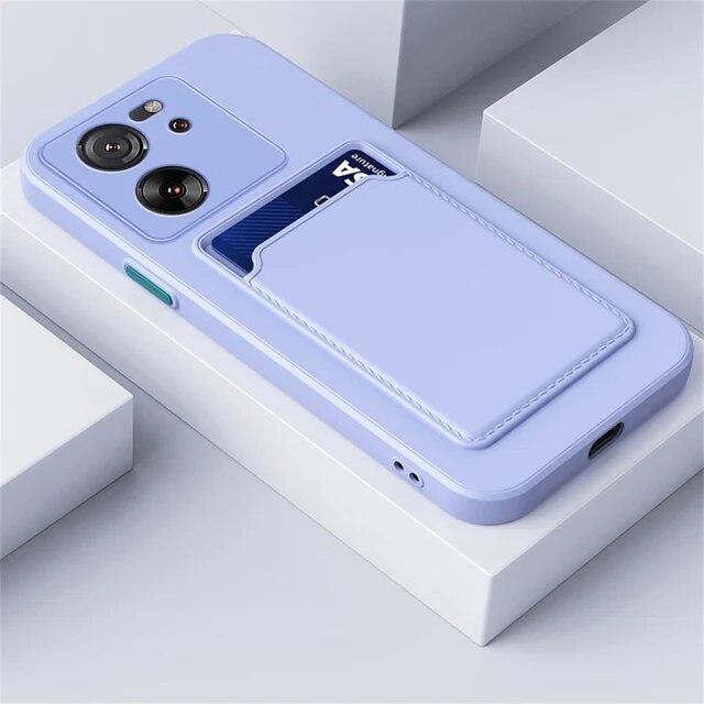 

Чехол-кошелек с отделением для карт для Xiaomi Poco X6 Pro X 6 5G, защита объектива камеры ярких цветов, мягкий силиконовый чехол для POCO M6pro 4G M5 X5 Pro For poco X6 pro светло-фиолетовый