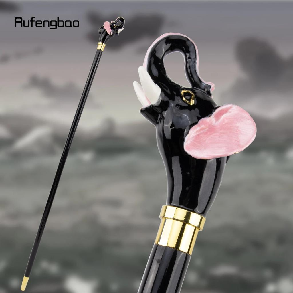 Ceramic Elephant Wooden Single Joint Fashion Wood Walking Stick Decorative Party Walking Cane Halloween Mace Wand Crosier 96cm