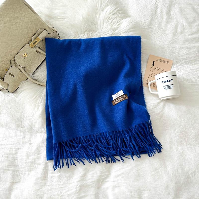 Solid color scarf women's winter new imitation cashmere scarf multi-color warm scarf long shawl