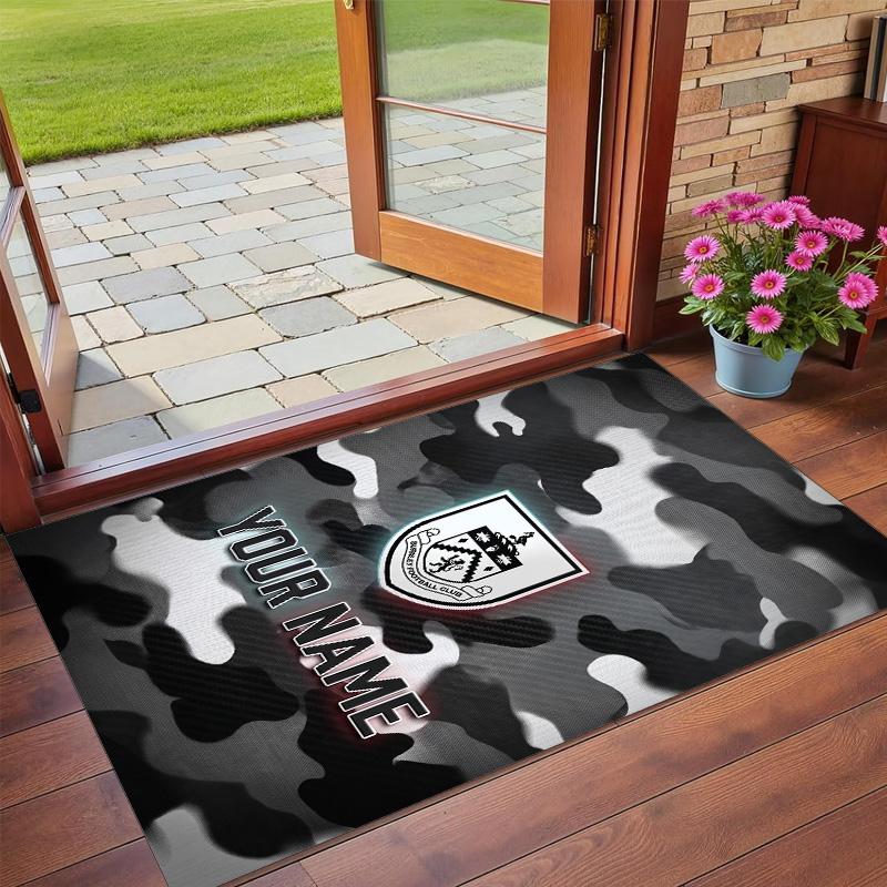 Crystal Velvet Rug Custom Name Text, Soft Non Slip Floor Mat Home DecorBurnley Football