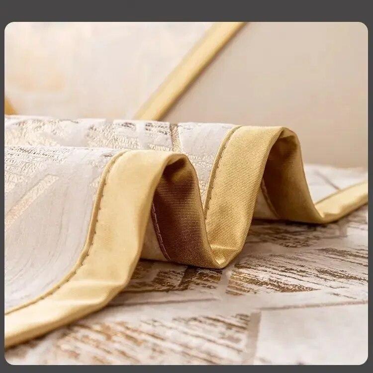 Luxuriöser Sofabezug aus Samt mit Stickerei für das Wohnzimmer, rutschfest, Heißprägungsstreifen, Kissenmatte, Sofahandtuch, Heimcouch-Dekor