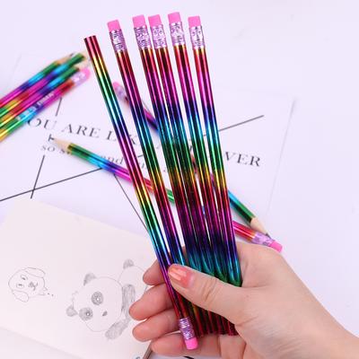 1PC Neue Regenbogen Bleistift Holz Umweltschutz Bleistift Helle Farbe Aussehen Bleistift
